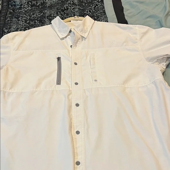 Ariat Men's Casual Button Down Shirt - White - Picture 4 of 10